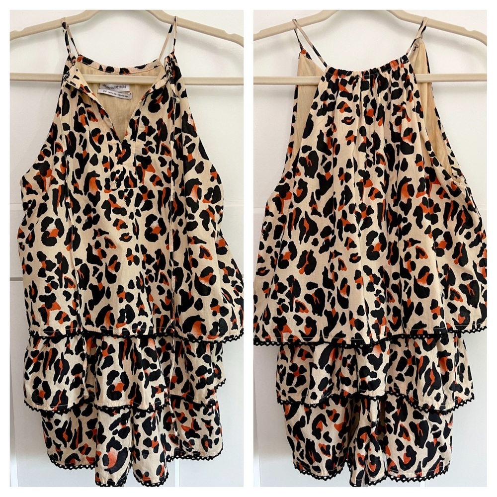 Urban Outfitters Leopard Print Tiered Keyhole Romper - Picture 8 of 12